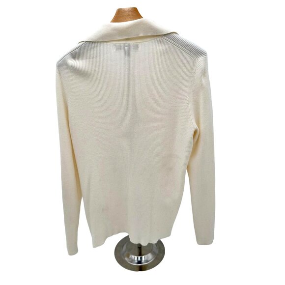 Banana Republic Cream Sweater 3 Button Down - Picture 2 of 2